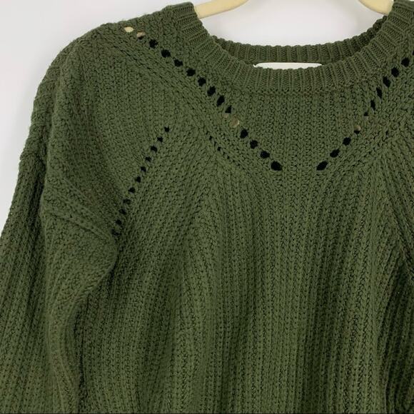 John + Jenn Green Knit Sweater Size XS Long Sleeve - Picture 5 of 6